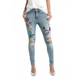 Levi's 721 High Rise Skinny Patches Jeans